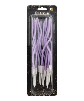 Свечи "Волна 12 штук" винтажный сиреневый TM Pelican (861158)