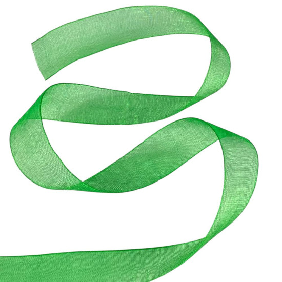Стрічка з органзи зелена 2,0 см х 50 ярдів Зелений Marill (D02020-1019)