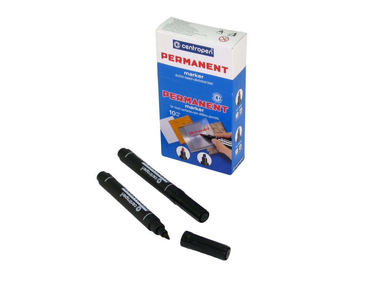 Маркер скошений чорний  CENTROPEN Чорний Centropen (8576)