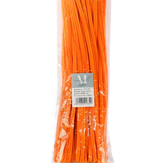 Синельний дріт, 300 х 6мм, неоновий помаранчевий, 100 шт (C30148-T16)