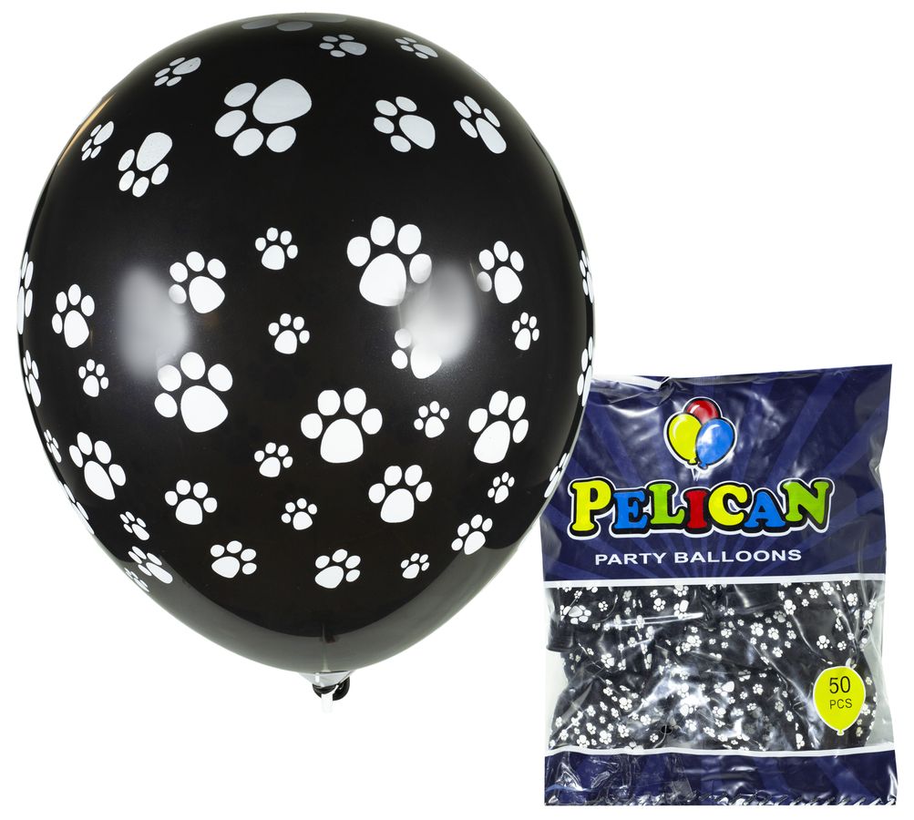 Шарики Pelican 12' (30 см), черный   лапки, 50шт/уп Черный Pelican (824516/1250-516)