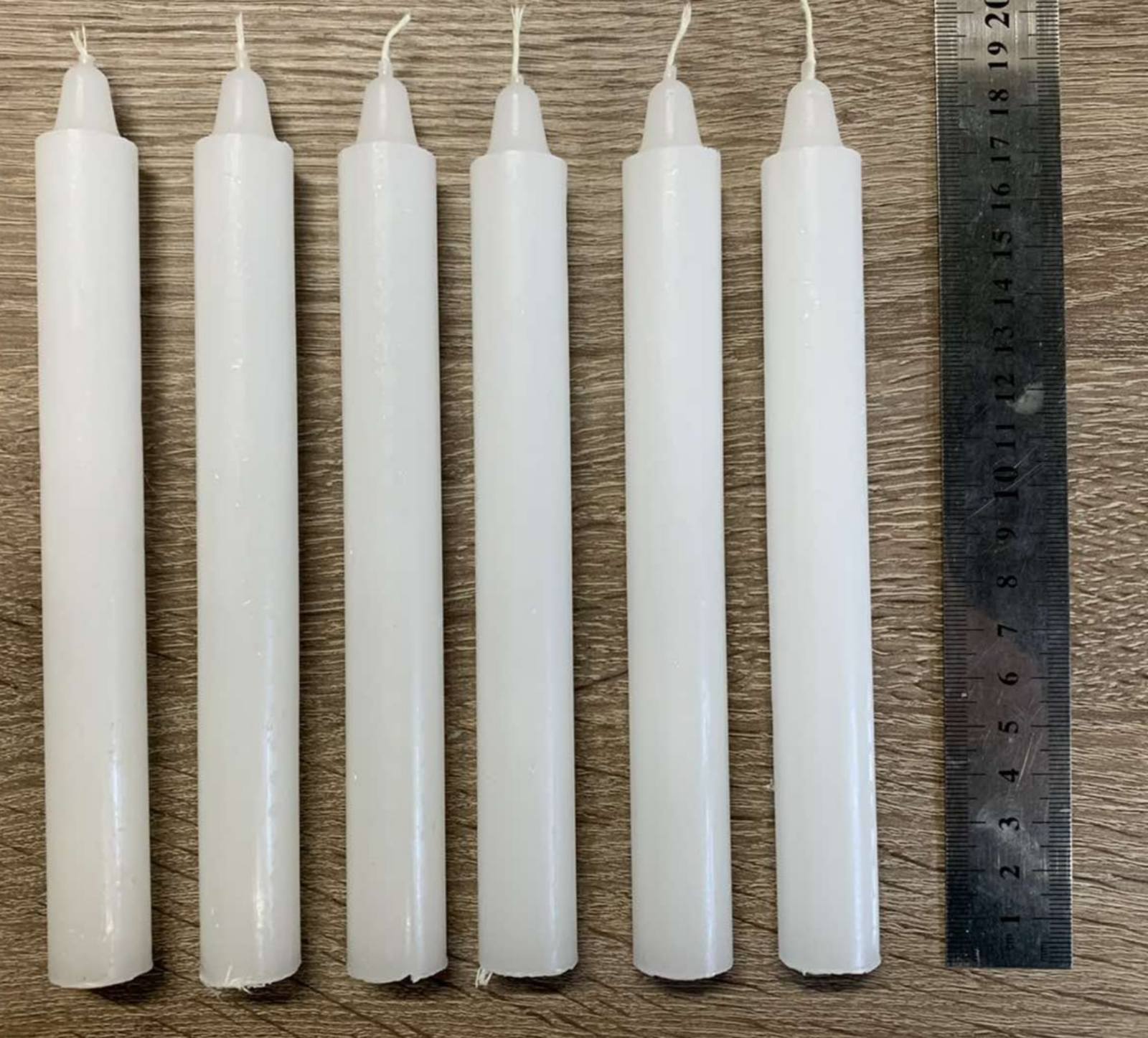 Свечи хозяйственные парафиновые время горения 8 часов, Ø ≈ 2 см, ⇕ ≈ 18 см, 6шт/наб Белый Unison (С020*18/1)