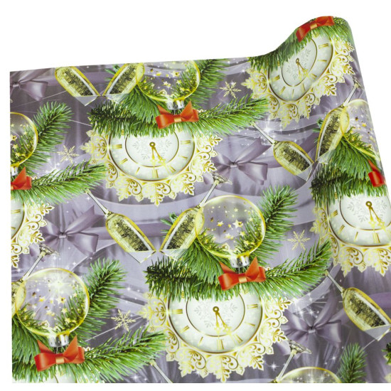 Папір подарунковий  крейдований 80г. новорічний , 1000х700  -10 аркушів Різнокольоровий Unison (PVM10-158NY)