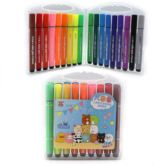 Фломастери трикутні 18 шт Різнокольоровий Unison (81160-TC18)