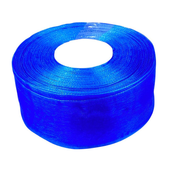 Стрічка з органзи синя 4,0 см х 50 ярдів Синій Marill (D02040-1040)