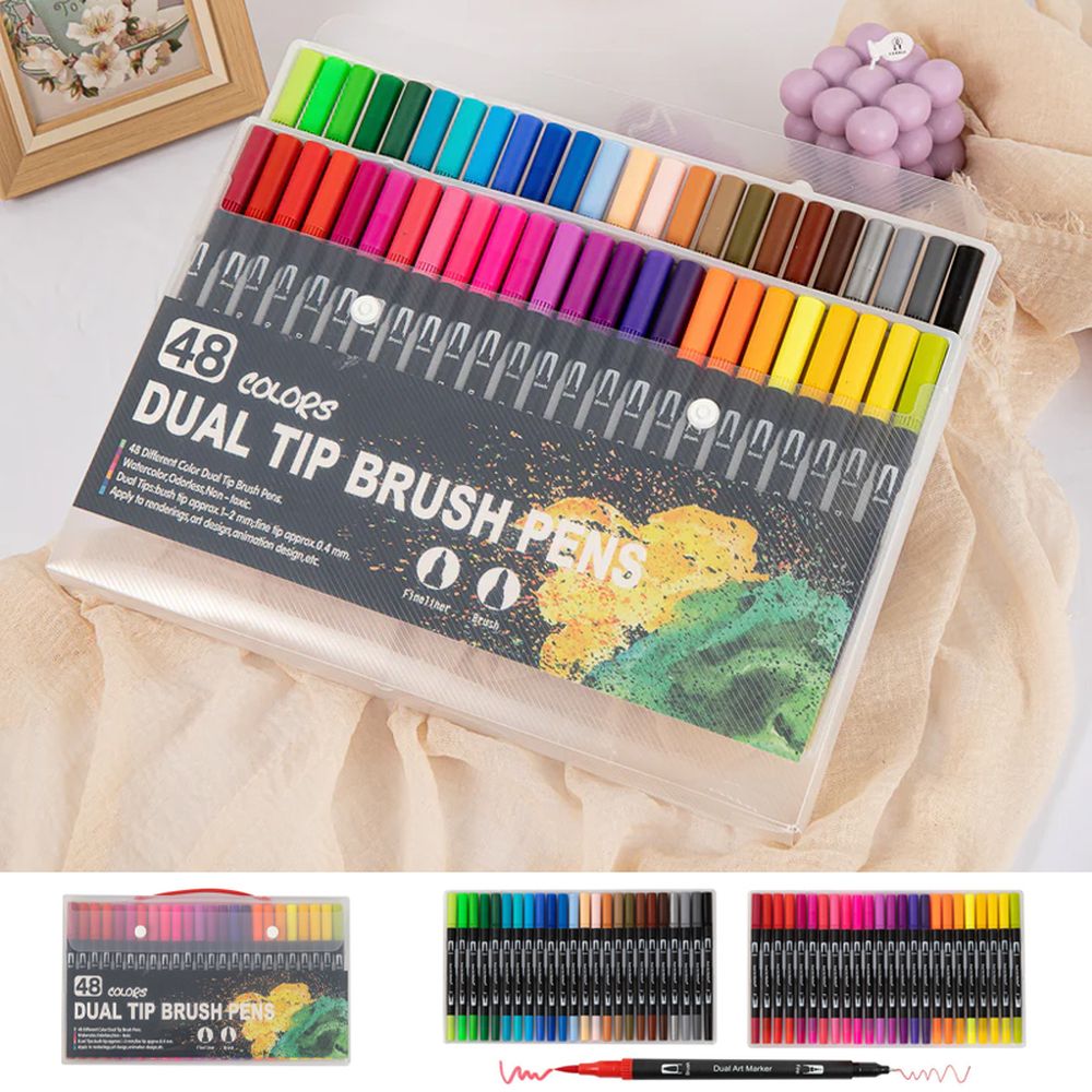 Фломастери-маркери, двосторонні, 36 кольорів (064013)