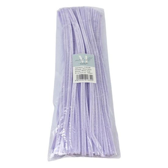 Синельний дріт, 300 х 6мм, світло бузковий, 100 шт (C30148-NA-018)