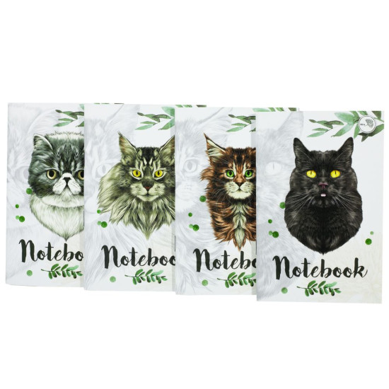 Блокнот А-6 "Коты" 40 страниц на скобе, клетка (Бк 040)