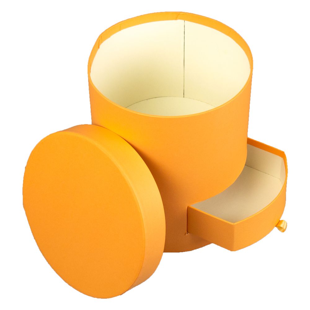 Коробка подарочная круглая 17 x 20см Оранжевый Unison (W3026)