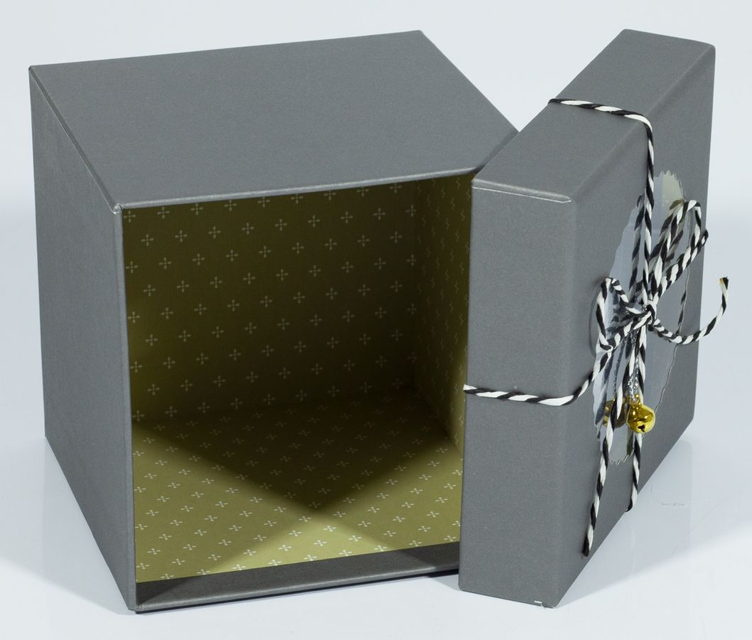 Коробка подарочная 11,5 х 11,5 х 11,5см (4шт/уп) Серый Unison (PG18-3)