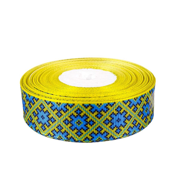 Лента репсовая 25мм х 21м Желто-синий Unison (LR2521-2)