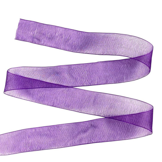Стрічка з органзи фіолетова 2,5 см х 50 ярдів Фіолетовий Marill (D02025-1035)