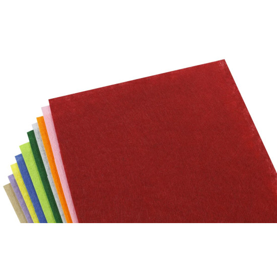 Фетр 20 х 30см, 1,2мм, 10 аркушів, MIX Різнокольоровий Unison (170HQMIX-1)