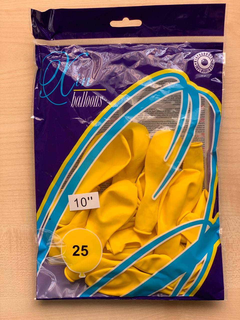 Шарики Balloons 10' (26 см), пастель желтые, 25шт/уп Желтый Unison (1025-806)
