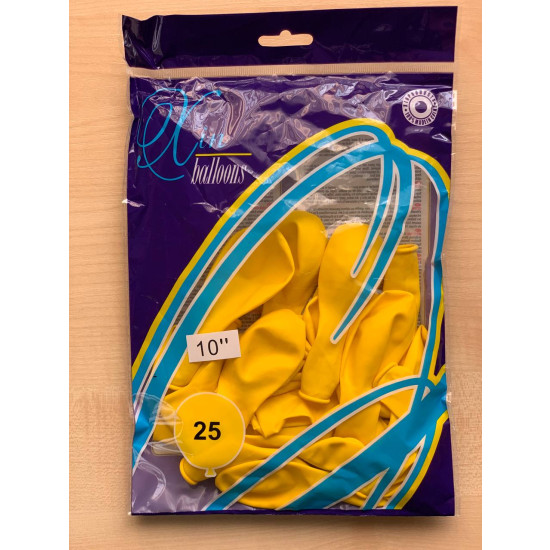 Шарики Balloons 10' (26 см), пастель желтые, 25шт/уп Желтый Unison (1025-806)