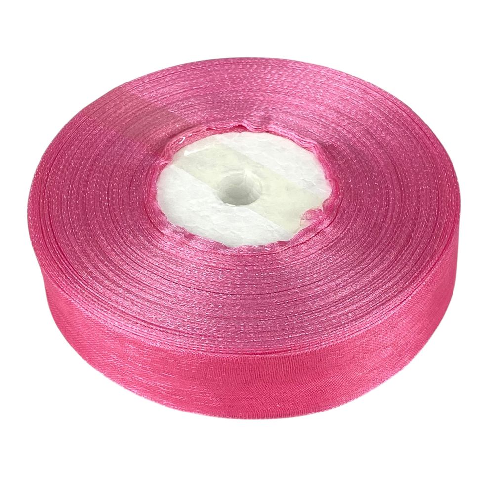 Стрічка з органзи темно-рожевий 2,0 см х 50 ярдів Рожевий Marill (D02020-1094)
