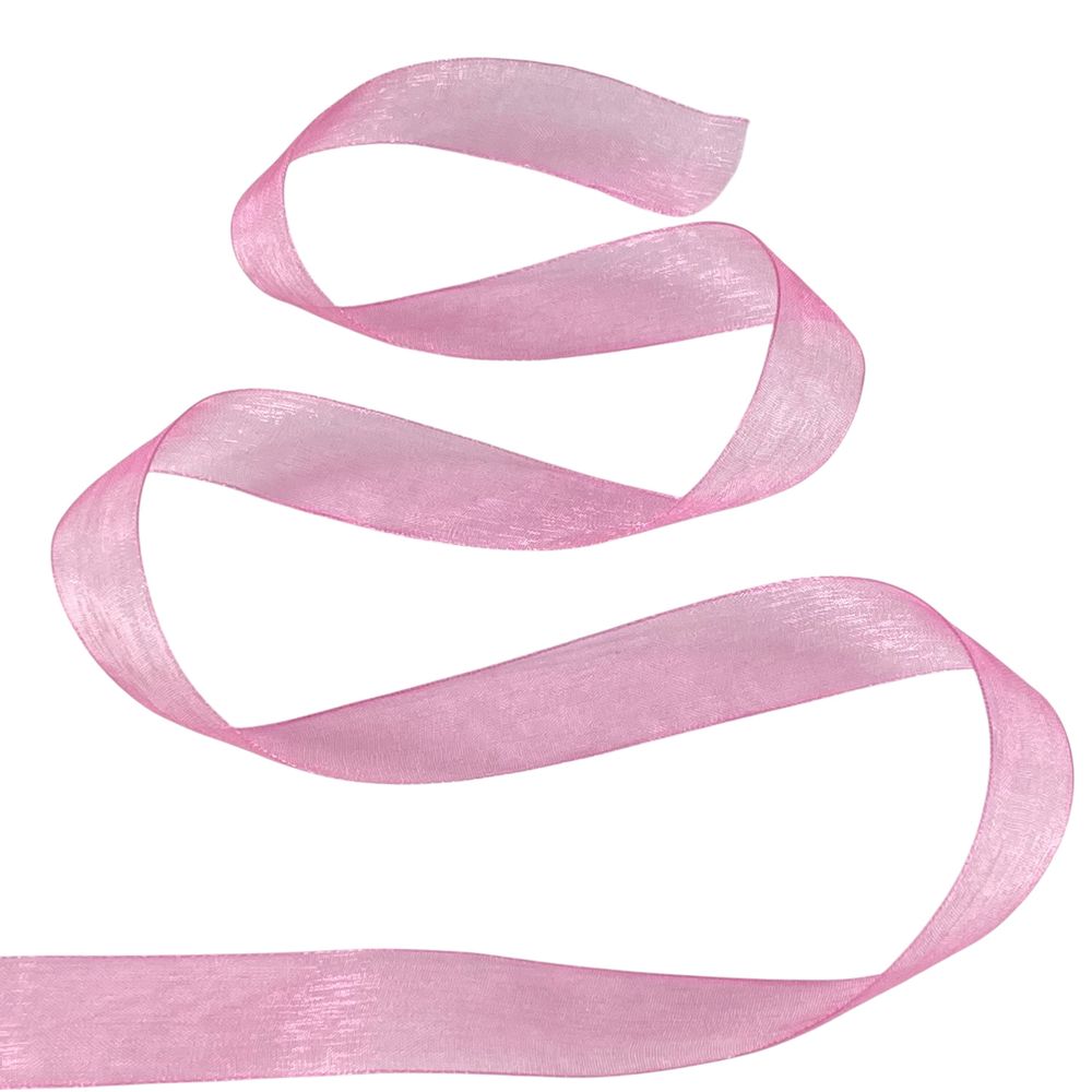 Стрічка з органзи темно-рожевий 2,0 см х 50 ярдів Рожевий Marill (D02020-1094)