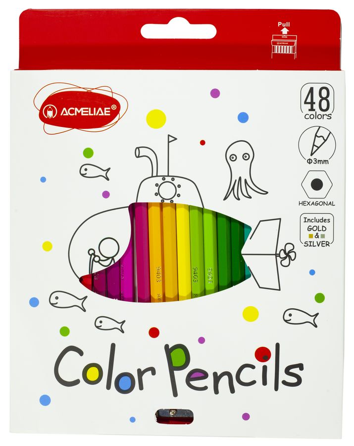 Набор карандашей 48 цветов шестигранные "Acmeliae" Acmeliae (9403-48)