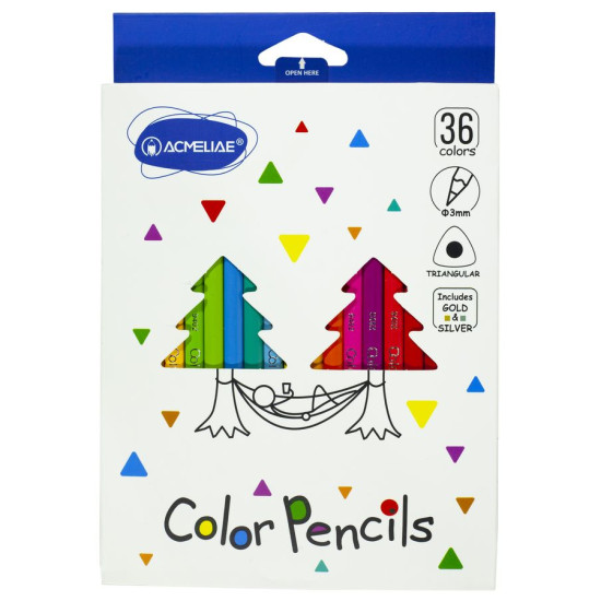 Набір олівців 36 кольорів трикутні "Acmeliae" Різнокольоровий Acmeliae (9402-36)