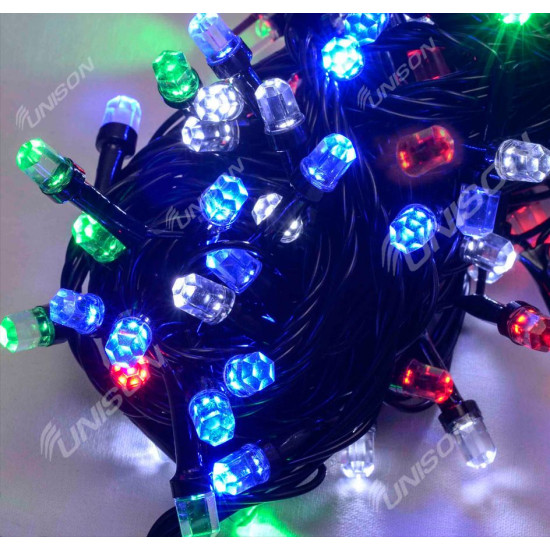 РУБИН 200 LED, черный провод, 13м, мульти RB / RG (1282-54)