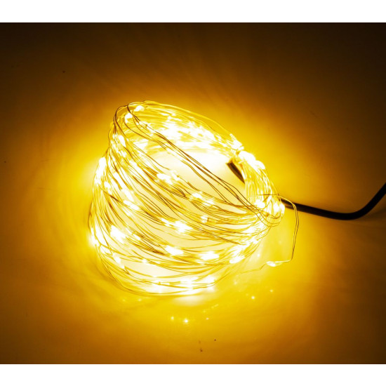 РОСА 100 LED, 220В + USB, 10м, теплый белый + FLASH (1901-070)