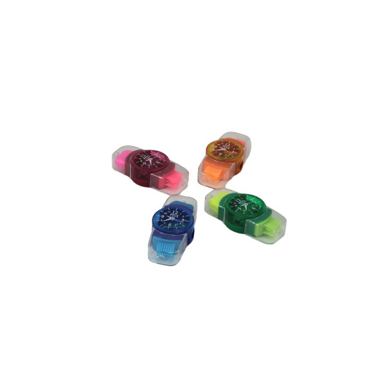 Точилка "часы" одинарная щеточка + ластик Разноцветный Unison (RC-8103)