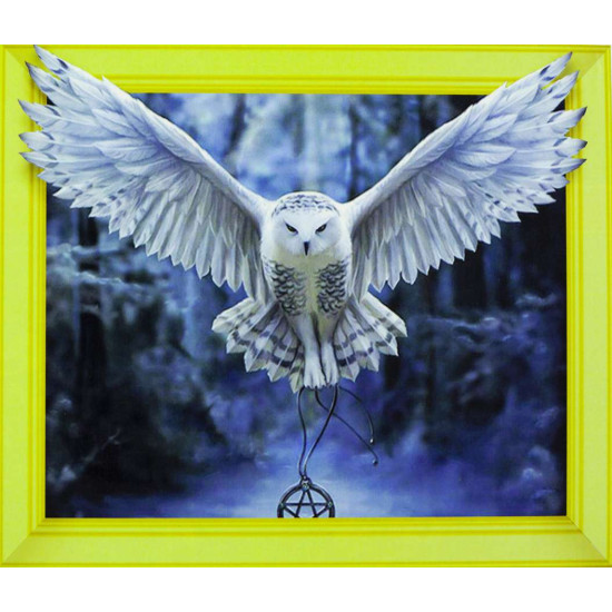 Алмазна мозаїка  3D за номерами 40*50см "Полярна  сова" карт уп. (Полотно на рамі камені) (0022ELT)