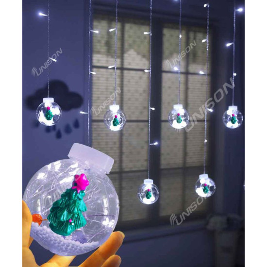 Шарики-роса ЕЛКА 10шт, 3м * 0,8м / переходник, белый (1849-42)