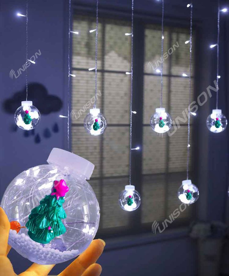 Шарики-роса ЕЛКА 10шт, 3м * 0,8м / переходник, белый (1849-42)