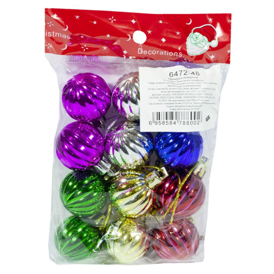 Набор елочн. шар. "Луковица" 3см, 12шт, OPP (6472_48)