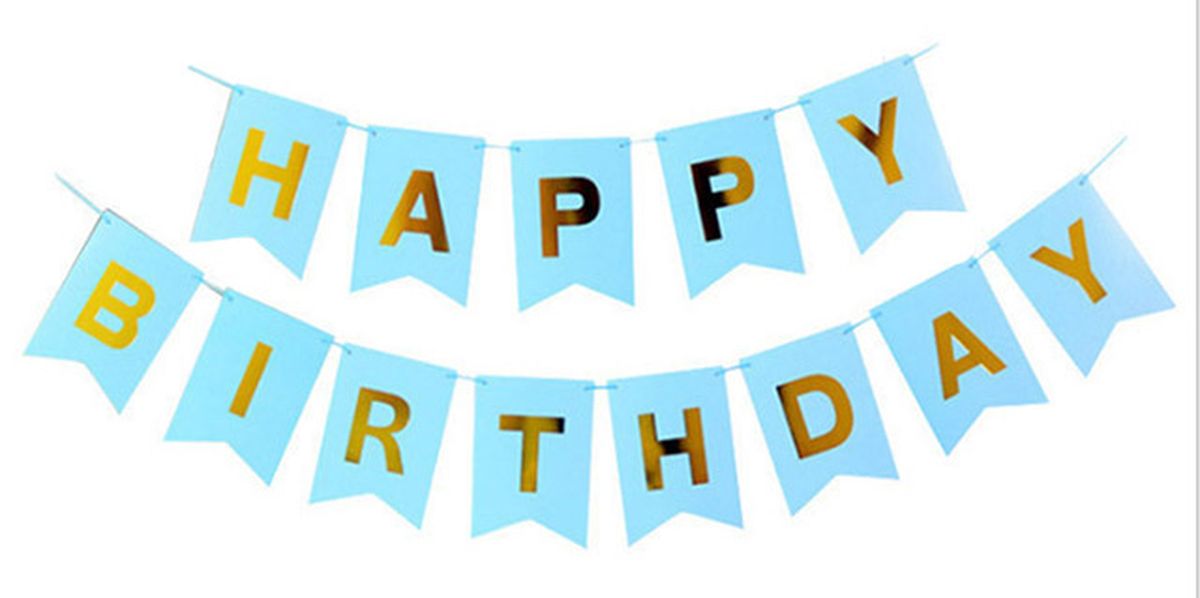 Гирлянда-флажки "Happy birthday"  16см, голубой 871052 Unison (871052)