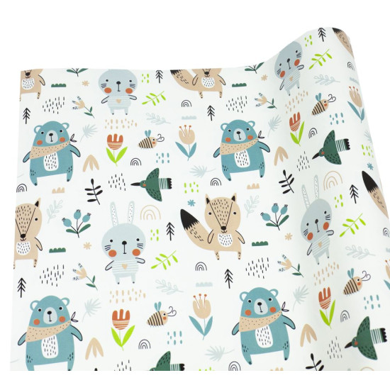 Бумага для упаковки подарков Мультяшные лесные жители -10листов) (PCZ10070-10-342)