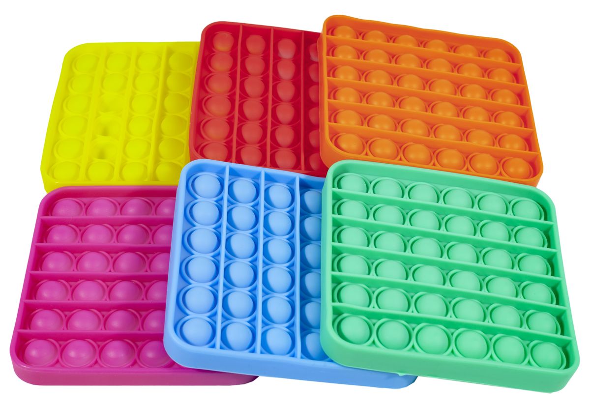 Игрушка-антистресс - пупырка однотонная "POP IT" квадратная (PI квадрат)