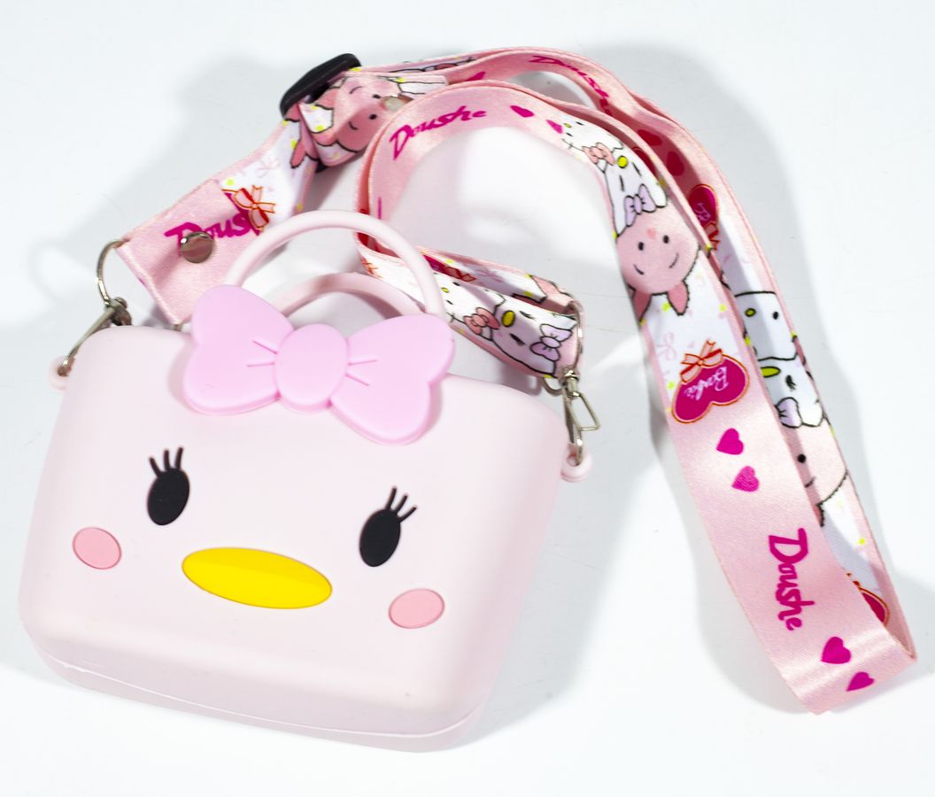 Сумка силиконовая  с длинной ручкой 12 х 8см Розовый Unison (811-7)