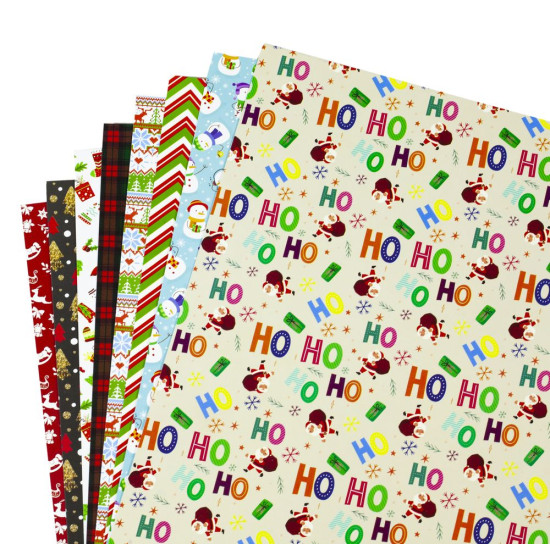 Набор цветного картона "Волшебные узоры" Новогодняя серия, А4,8 л (ККЧВ-НС-А4-8)