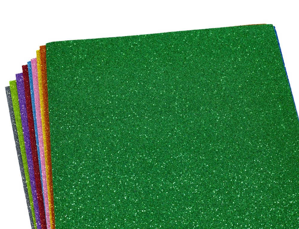 Фоаміран з глітером  1,7мм, 10 аркушів, мікс кольорів Різнокольоровий Unison (17GLA4-MIX2)