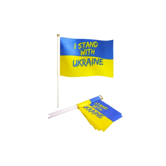 Флажок 14 х 21см  "I STAND WITH UKRAINE" Желто-синий Unison (780022)