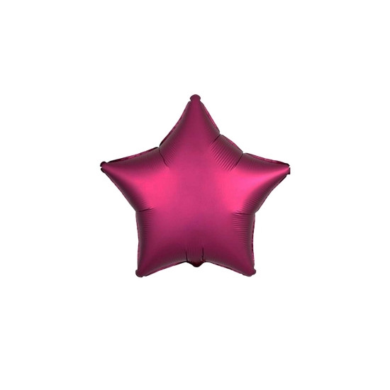Шарик фольгированный Pelican звезда 10' (25см), сатин бордовый, 5шт/уп Красный Pelican (832749)