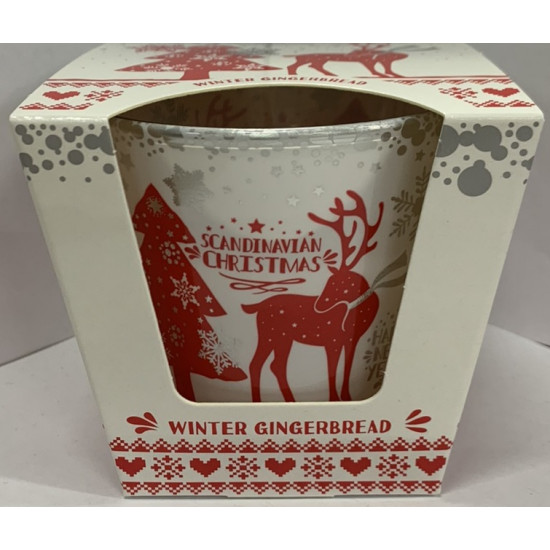 Свеча ароматическая "Зимний имбирный пряник" 30часов, 8см Белый Bartek Candles (49122 Winter)