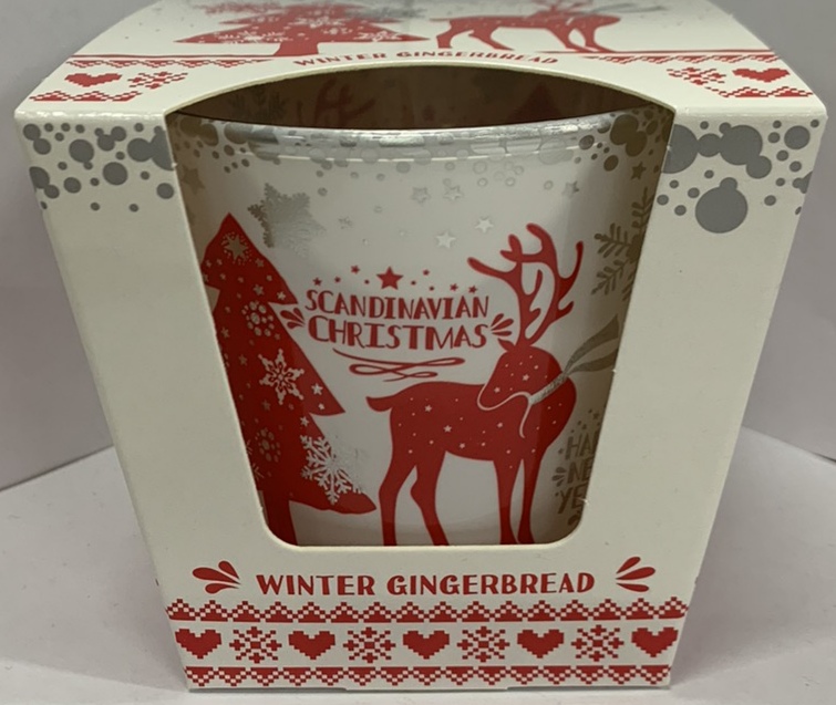 Свеча ароматическая "Зимний имбирный пряник" 30часов, 8см Белый Bartek Candles (49122 Winter)