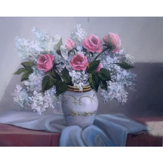 Картина по номерам 30*40см  "Букет" OPP (холст на раме краск. кисти. ) (1516EKTL_O)