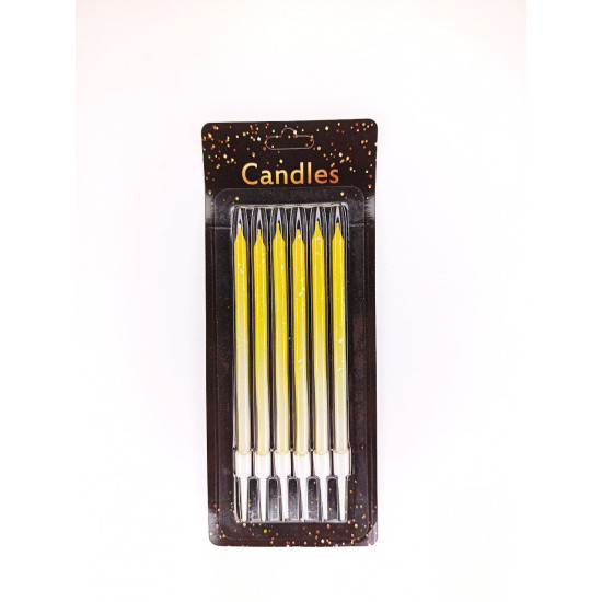 Свечи с капельками, 10,5 см, желтые, 6шт/уп Желтый Unison (125015 yellow)