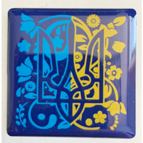 Наклейка объемная 3D 35 х 35мм Желто-синий Unison (SSU-1007)