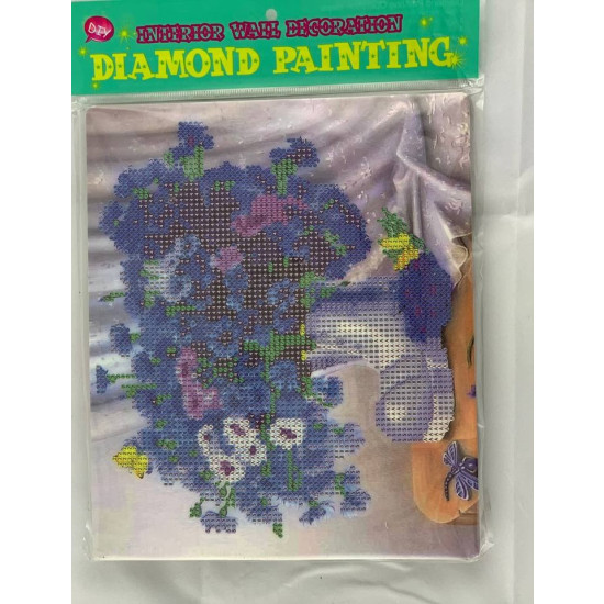 Алмазна мозаїка 21 х 25см "Квіти" Різнокольоровий Без бренду (D21254)