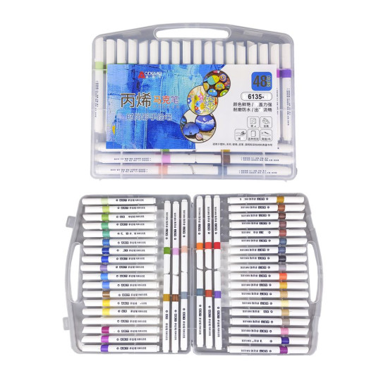 Набор акриловых скетч маркеров Aodemei "Art"  48шт Разноцветный Без бренда (6135-48M)