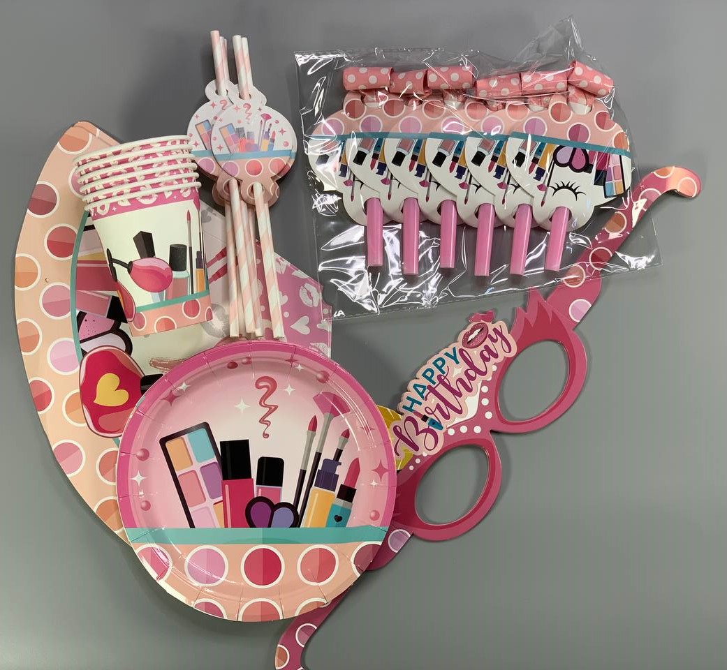 Набор одноразовй посуды "Косметика" Розовый Unison (7500-82)