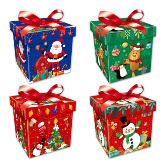 Коробка-бокс  подарочная  разборная "Новогодняя" 15 х 15 х 15см,12шт/уп, Разноцветный Unison (bl2301-157)