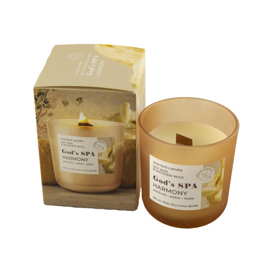 Свеча ароматическая "God's SPA Harmony" 35часов, 150г, 8,7 х 8см (парафин) Бежевый Bartek Candles (80491)