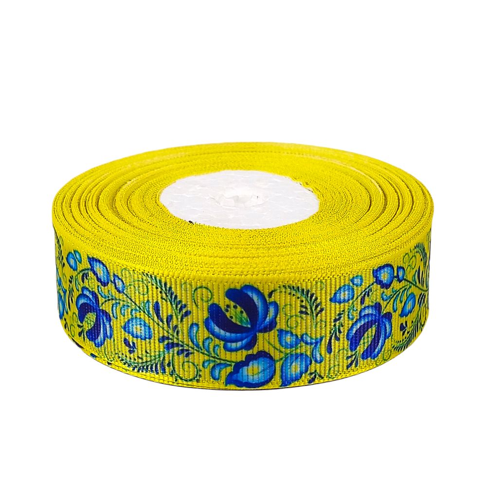 Лента репсовая 25мм х 21м Желто-синий Unison (LR2521-6)