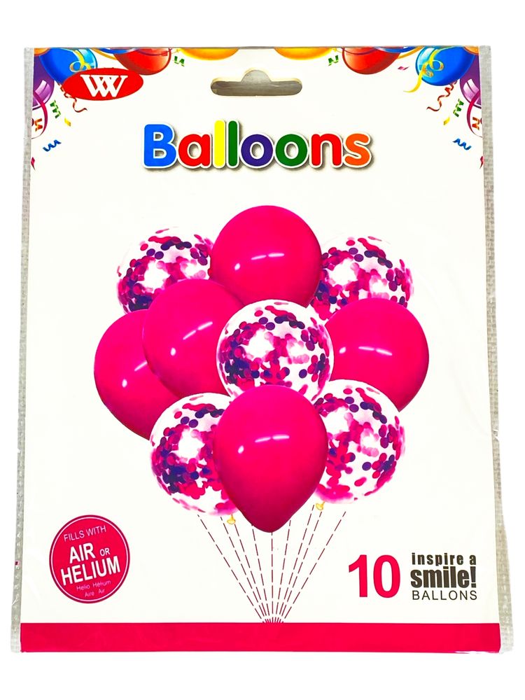 Набор из 10 шаров, микс цветов Разноцветный Без бренда (QQTZ-14-pink)